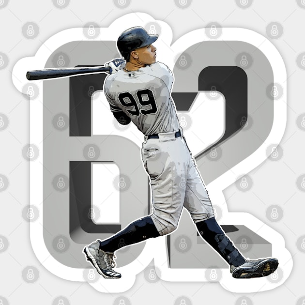 Aaron Judge Home Run Champ 62 Yankees Sticker by GAMAS Threads